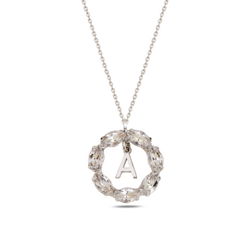 NEPTUN SILVER SWAROVSKI LETTER A NECKLACE